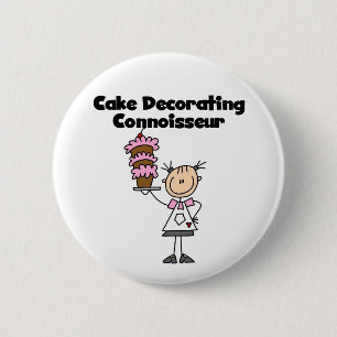 Female Cake Decorating Connoisseur 2 Inch Round Button