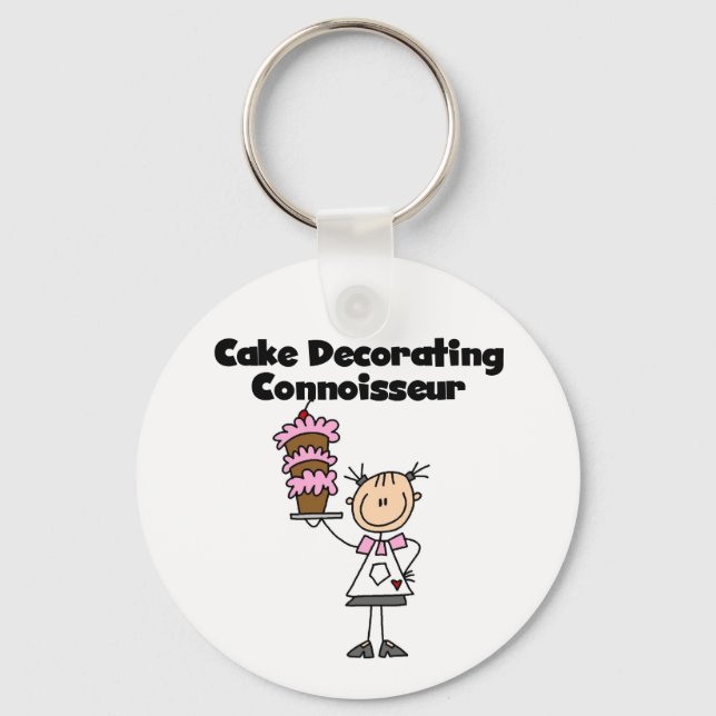 Female Cake Decorating Connoisseur Keychain (Front)