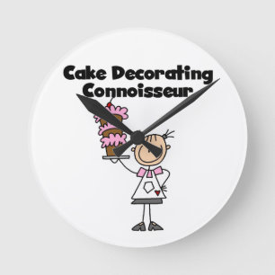 Female Cake Decorating Connoisseur Round Clock