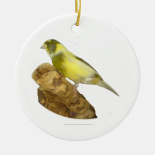 Female canary ceramic ornament