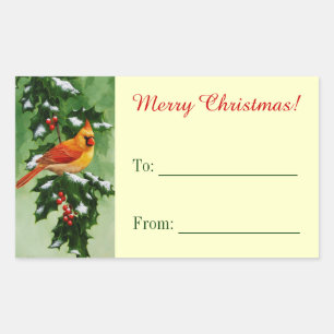 Female Cardinal and Holly Yellow Sticker