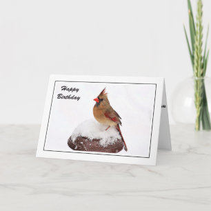 Female Cardinal Birthday Card