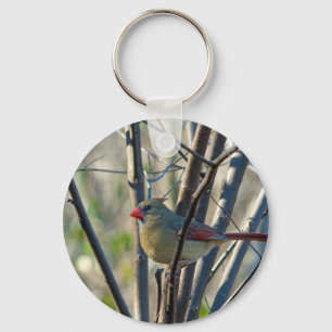 Female Cardinal Keychain