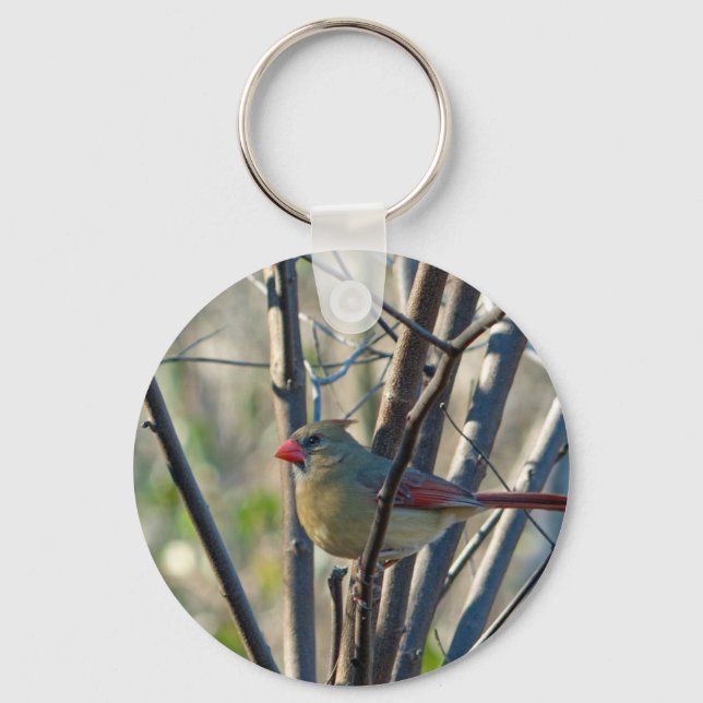 Female Cardinal Keychain (Front)
