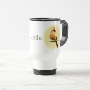 Female Cardinal Songbird Travel Mug