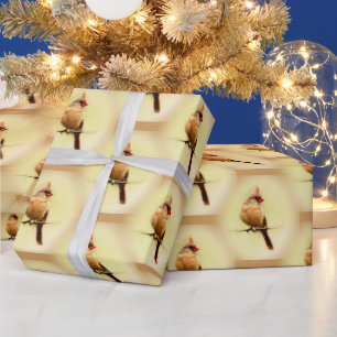 Female Cardinal Songbird Wrapping Paper
