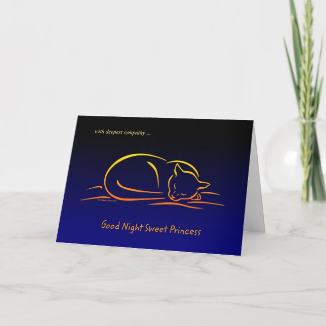Female Cat Pet (Princess) Sympathy Card (Front)