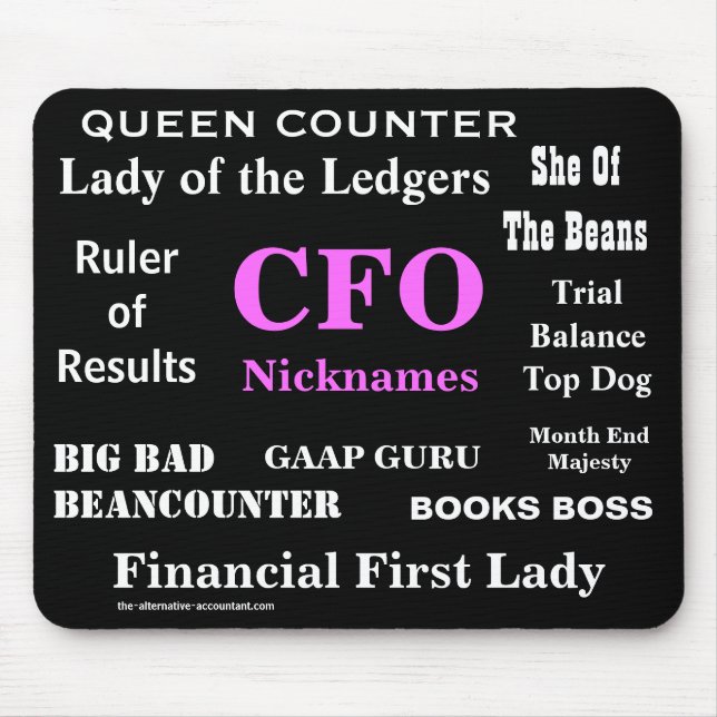 Female CFO Nicknames Funny Rude Silly Names Mouse Pad (Front)