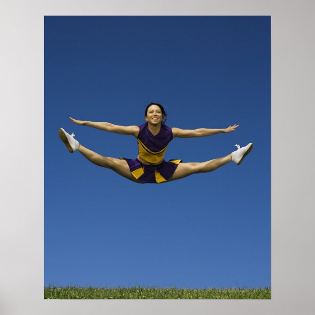Female cheerleader jumping in air 3 poster (Front)