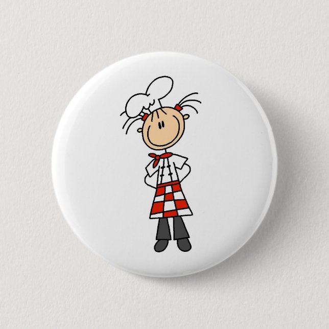Female Chef 2 Inch Round Button (Front)