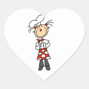 Female Chef Heart Sticker