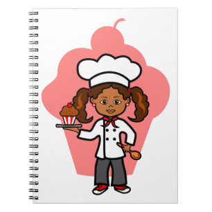 Female Chef Illustration Notebook