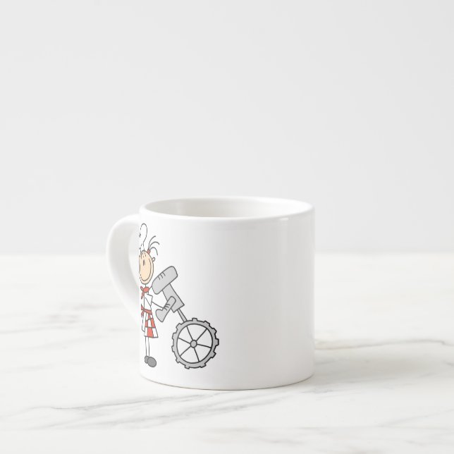 Female Chef Using Mixer Espresso Cup (Front Left)