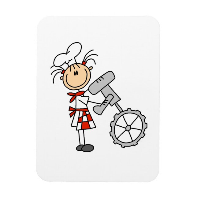 Female Chef Using Mixer Magnet (Vertical)