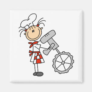 Female Chef Using Mixer Magnet