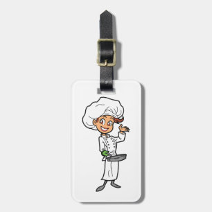 Female Chef With A Frying Pan Luggage Tags