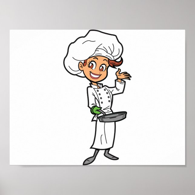 Female Chef With A Frying Pan Poster (Front)
