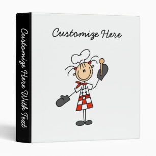Female Chef With Mitts and Wooden Spoon Binder