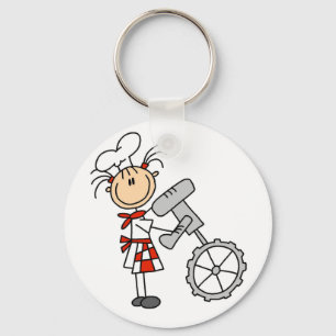 Female Chef with Mixer Tshirts and Gifts Keychain
