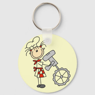 Female Chef with Mixer Tshirts and Gifts Keychain