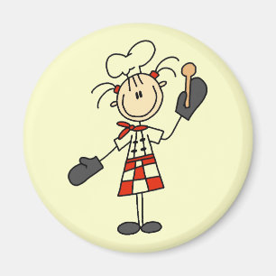 Female Chef with Oven Mitts Tshirts and Gifts Magnet