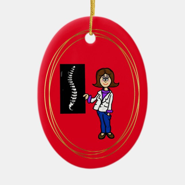 Female Chiropractor, Back Doctor Ornament        (Front)