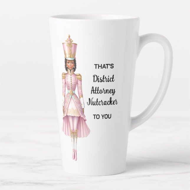 Female Christmas Nutcracker Pink & Gold Latte Mug (Right)