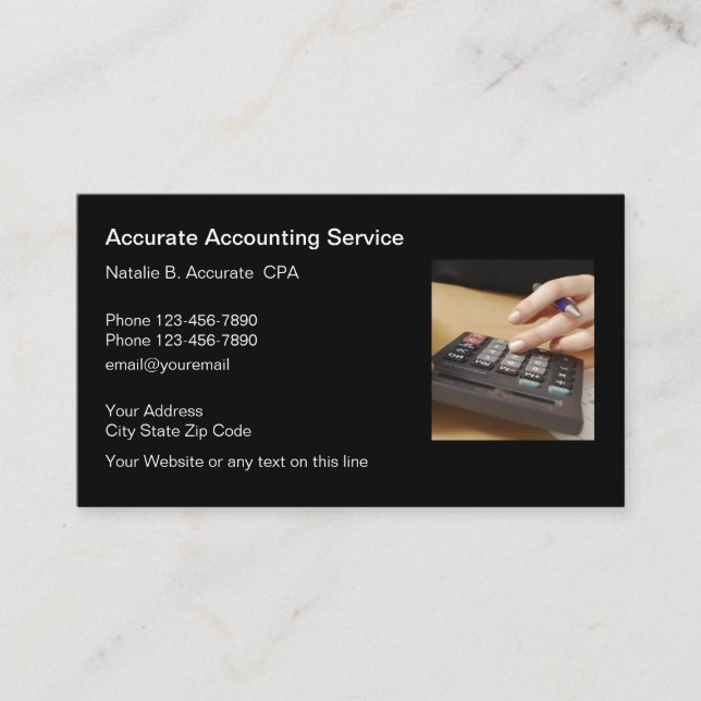 Female CPA Accountant Business Card (Front)