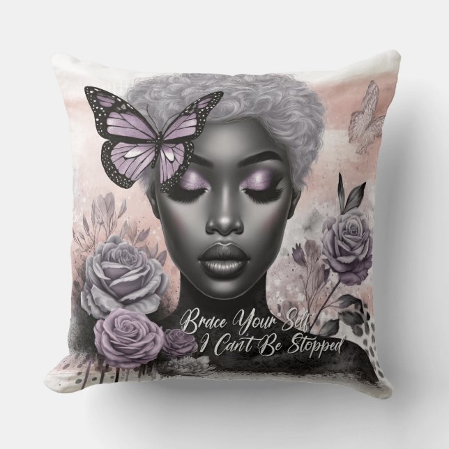 Female Daily Affirmation  Throw Pillow (Front)