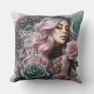 Female Daily Affirmation  Throw Pillow