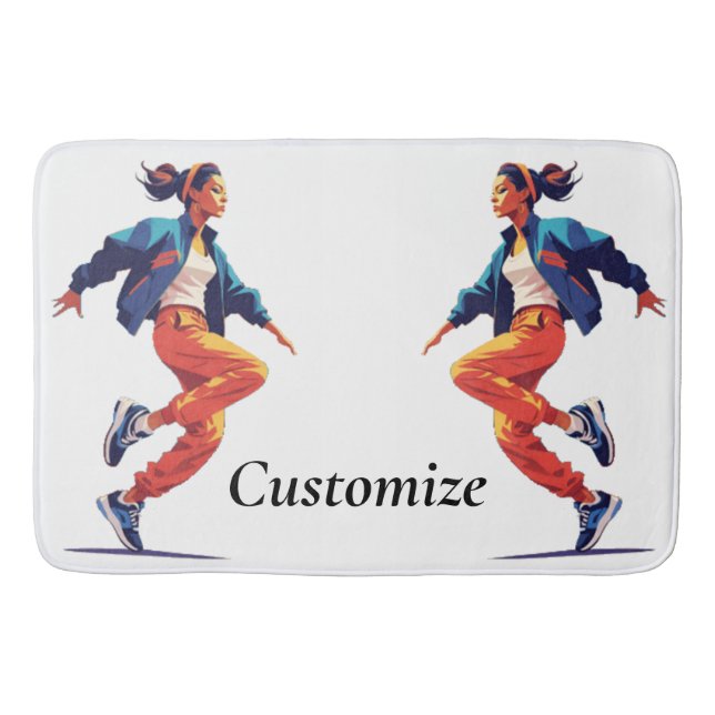 Female Dancer Hip Hop Thunder_Cove Bath Mat (Front)