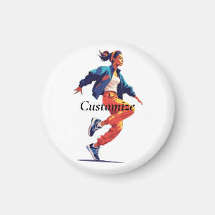 Female Dancer Hip Hop Thunder_Cove Magnet