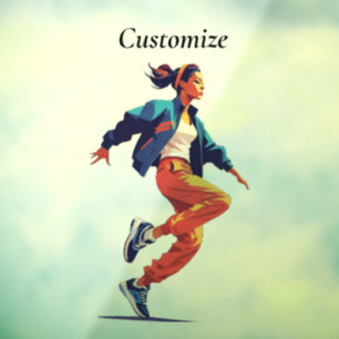 Female Dancer Hip Hop Thunder_Cove Window Cling