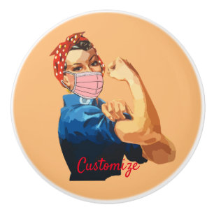 Female Empowerment Mask Thunder_Cove Ceramic Knob
