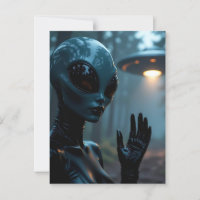 Female Extraterrestrial Alien and UFO