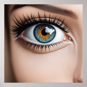 Female eye macro poster