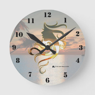 Female Face 11 PARADISE DARK Round Clock