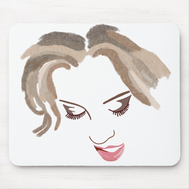 Female Face #2 Mouse Pad (Front)