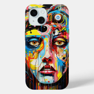 Female Face Colourful Expressionism iPhone 15 Case