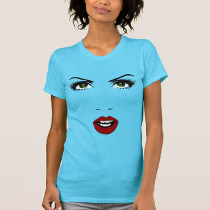 Female Face on Changeable Background Colour T-Shirt
