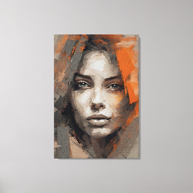 Female Face Painting Canvas Premium Print (Front)