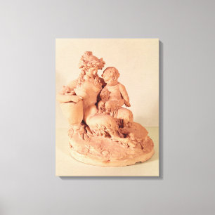 Female faun with her child canvas print