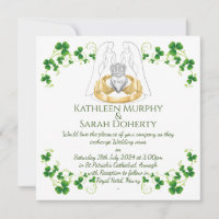 Female Female Claddagh Ring & Shamrocks