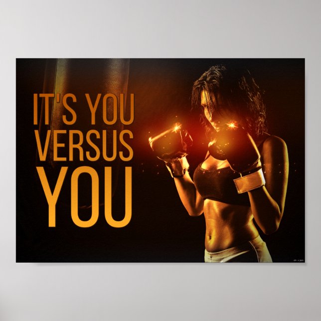 Female Fighter Boxing Gym Bodybuilding Versus Poster (Front)