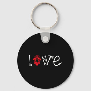 Female Firefighter Love Wife Girlfriend Keychain
