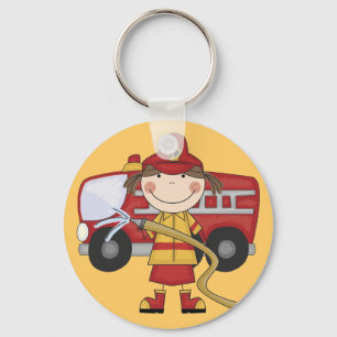 Female Firefighter T-shirts and Gifts Keychain