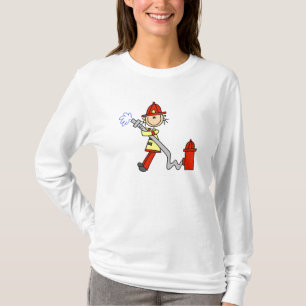 Female Firefighter With Hose T-shirts and Gifts