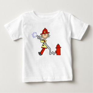Female Firefighter With Hose T-shirts and Gifts