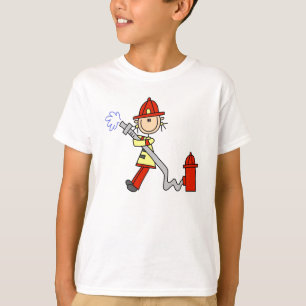 Female Firefighter With Hose T-shirts and Gifts