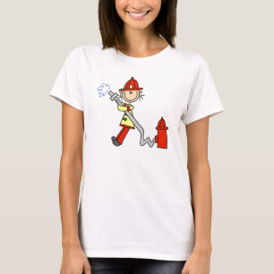 Female Firefighter With Hose T-shirts and Gifts